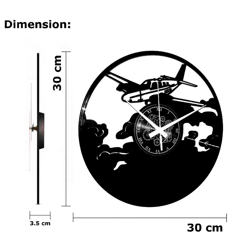 Instant Karma Clocks Vinyl Wall Clock Travel Airplane Aviation Pilot