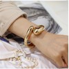 Se607as7 Chunky Gold Bracelet Open Wide Adjustable Bangle Cuff Fashion