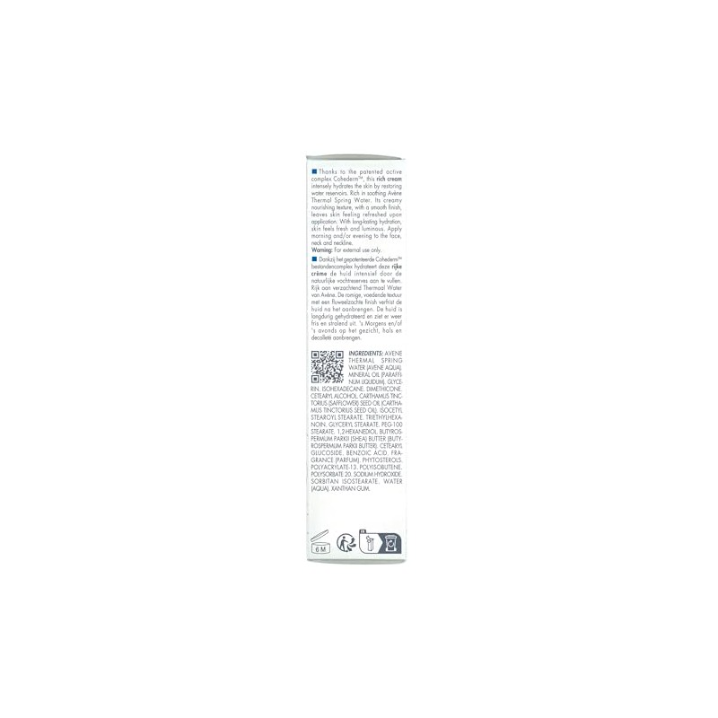 Eau Thermale Avene Hydrance RICH Hydrating Cream, Daily Face Moisturizer,