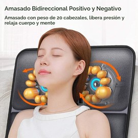 Colchoneta de Masaje con Calor y 10 Motores para Cuerpo Completo, Cuello y Piernas
