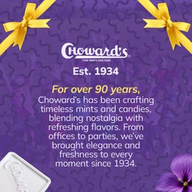 Choward's Violet Mints Candy | Bold Aromatic Flavor | Perfect for Snacks in Lunchboxes, Travel, Sharing, and Gifting | Nostalgic Vintage Candy | 3 Pack (15 Mints Per Package)