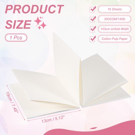 PATIKIL 7.5x5.2 Inch Concertina Sketchbook Watercolor Notebook, 16 Sheets 300GS M/140lb Unfolded 103cm Watercolor Sketchbook White Travel Journal Drawing Pad