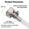 LitKiwi 4PCS Keg Coupler Barb Connector,Stainless Steel 304 Beer Kegerator