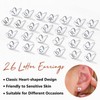 Silvora Charming Letter Earrings Heart Stud Sterling Silver Initials T