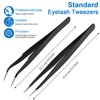 2 Pieces Straight and Curved Tip Tweezers Eyelash Extension Tweezers,
