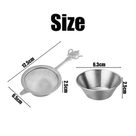 1 Colander and 1 Stainless Steel Small Bowl, Tea Filter, Creative Tea Set, Tea Making Accessories, Kitchen Tools