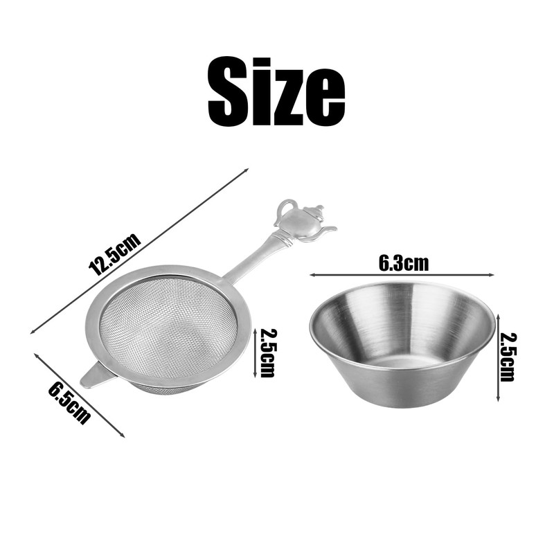 1 Colander and 1 Stainless Steel Small Bowl, Tea Filter,