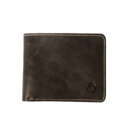 Wolfsohn Men's Leather Wallet, 12 Compartments, Hilfiger Wallet, Portrait Format, Genuine Leather Wallet, Men's Wallet, Coin Compartment, Wallet, Genuine Leather, Cards, ID, Brown, Vintage, black,