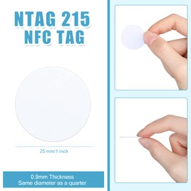 NFC 215 Cards, NTAG215 NFC Round Cards NFC 215 Card Tag Compatible with TagMo and Amiibo and NFC Enabled Mobile Phones and Devices (300 Pieces)