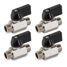 ChillWaves Brass Mini Ball Valve, Shut Off Switch Ball Valve 1/4" NPT Male x 1/4" NPT Male Thread Pipe Fitting(4-PACK)