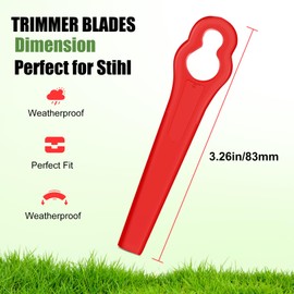 Dxyue Pack of 100 Plastic Blades Replacement for Stihl Polycut 2-2 Polycut 3-2 FSA 45 FSA 57 Trimmer Part Number 40080071000