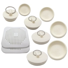 Gadgetime USA 6 Pack Drain Cover - Shower, tub, Bathtub, Sink & Laundry, 2 pcs Silicone Hair, 4 pcs Rubber Drain Stopper