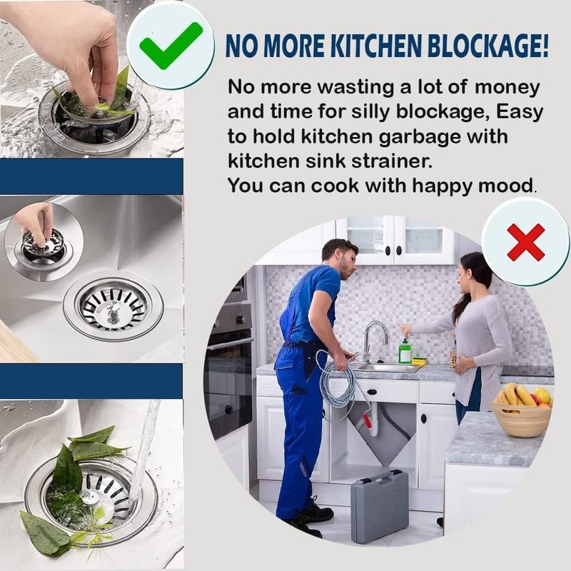 Stainless Steel Kitchen Sink Plug Strainer – Rust Free Kitchen