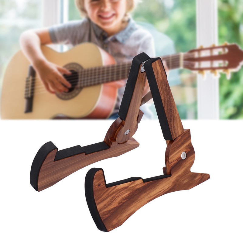 Electric Guitar Stand MA38E Foldable Zebrawood RabbibShape Flooring Holder with