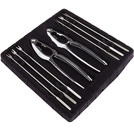 ENET 8Pcs Stainless Steel Dining Seafood Crab Nutcracker Forks Pliers Kitchen Craft