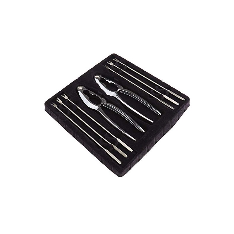 ENET 8Pcs Stainless Steel Dining Seafood Crab Nutcracker Forks Pliers