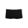 Happy Nation Girls Comfy Cotton Logo Boyshort Underwear, Pure Black