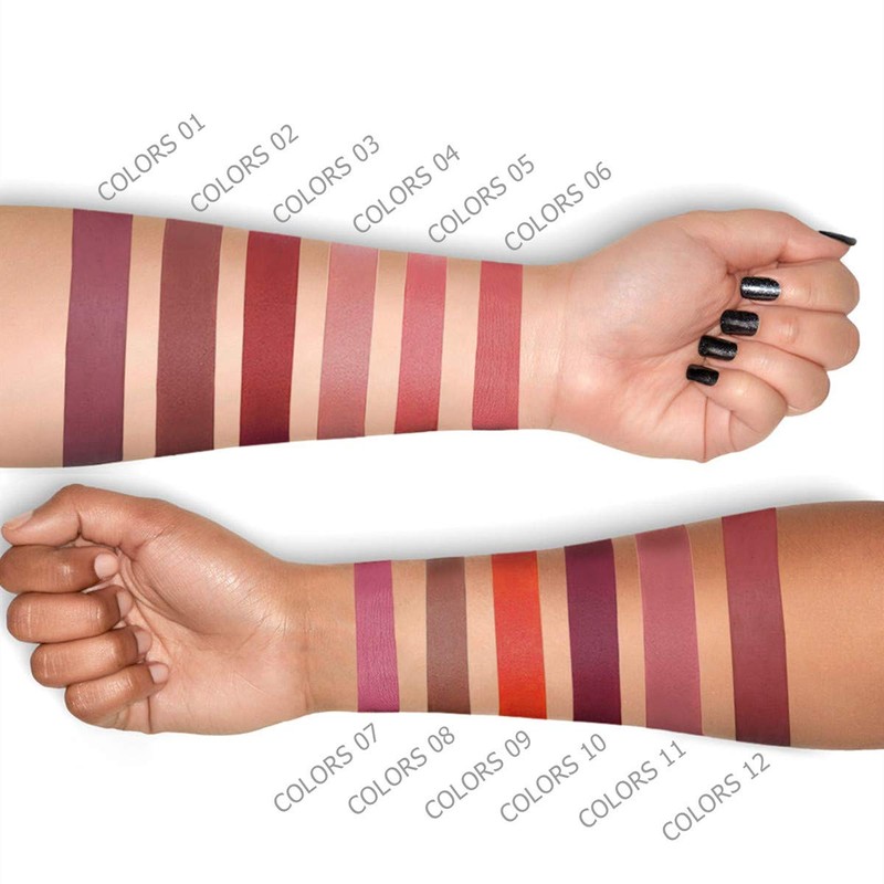 12 Pieces/Lot Lipstick Set, Matte Velvet Liquid Lipsticks, Waterproof, Non-Stick