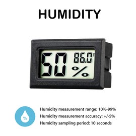 Rojuna Mini Thermometer Hygrometer, Small Digital Electronic Temperature Humidity Meters Gauge Indoor LCD Display Fahrenheit for Greenhouse, Garden, Cellar, Fridge, Mason Jar (3)