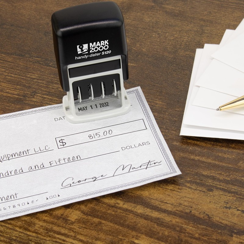 Mark 2000 - S120 Self-Inking Date Stamp - Green Color