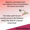 Harris Hardware 4153-B3 Cast Stainless Steel 90 Degree 3-Hole Door