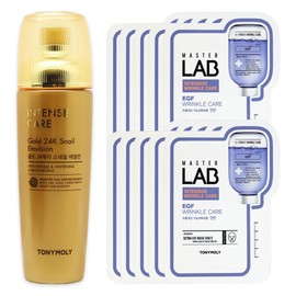 Tony Moly Intense Care Gold 24K Snail Emulsion + Master Lab EZF Mask Sheet 10 sheets free / 토니모리 인텐스 케어 골드 24K 스네일 에멀전+마스터랩 이지에프 마스크시트 10매 증정