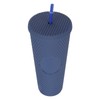 Coffee Tumbler with Lid and Straw Matte Dark Blue Double