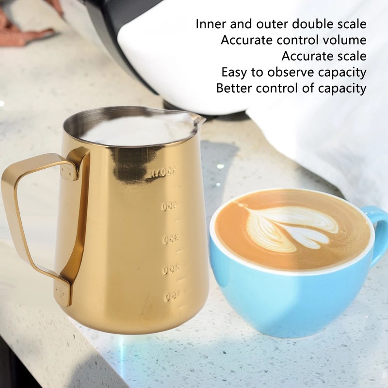 Milk Frothing Pitcher Dual Scale 304 Stainless Steel Milk Frother