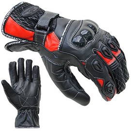 PROANTI Short Leather Motorcycle Gloves Sizes S-XXL (XL)