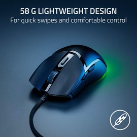 Razer Cobra Wired Gaming Mouse: 58g Lightweight Design - Gen-3 Optical Switches - Chroma RGB Lighting with Underglow - Precise 8500 DPI Optical Sensor - Speedflex Cable - Black (Renewed)