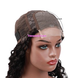 Jreitsere Bresilian Wig Natural Female Wig 4x4 Deep Wave HD Lace Wig Human Hair 150% Density Black Female Hair Natural Colour 24 Inches