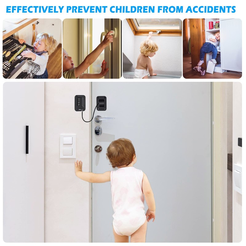 Fridge Lock with Code No Drilling, 2 Pieces High Security