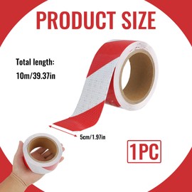 Annlpoy 5cm x 10m Warning Tape, Reflective Tape, Red, Safety Tape, Warning Tape for Safety, High Visibility, Weatherproof