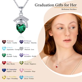 College Graduation Gifts for Her 2025 College Graduation Gift Adjustable Teen Gifts Birthstone Necklace for Women Sister Daughter January Birthstone Jewelry