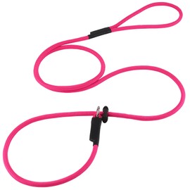 Slip Lead Dog Leash – Strong Nylon Training Rope with Spring-Loaded Adjustable Stopper – 5/16" x 4/5/6ft -No Pull Heavy Duty Leash for Small Medium Large Dogs(Pink, 6 FT)