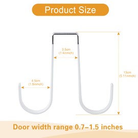 Double Sided Over The Door Hooks for Clothes. Over The Door Hanger Hook Set of Two. Towel Hanger for Bathroom, Wreath Hook, Coat Rack Hat Organizer or Plant Hooks for Ceiling 2 Pack