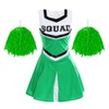 Ladies Cheerleader Costume with Pom Poms - Womens Highschool American