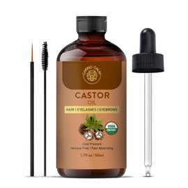 Carno Calm Castor Oil 50ml - 100% Pure, Premium Grade Carrier Oil. Ideal for hair, eyelashes, and eyebrows. Cold-pressed, hexane-free, nourishes and revitalizes. 1.7fl. oz.