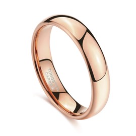4mm Rose Gold Tungsten Wedding Band for Women High Polished Engagement Ring Comfort Fit 7