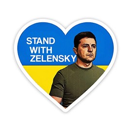 Stand with Zelensky Heart Vinyl Sticker Auto Car Truck Wall Laptop | Sticker | 5.5" Wide