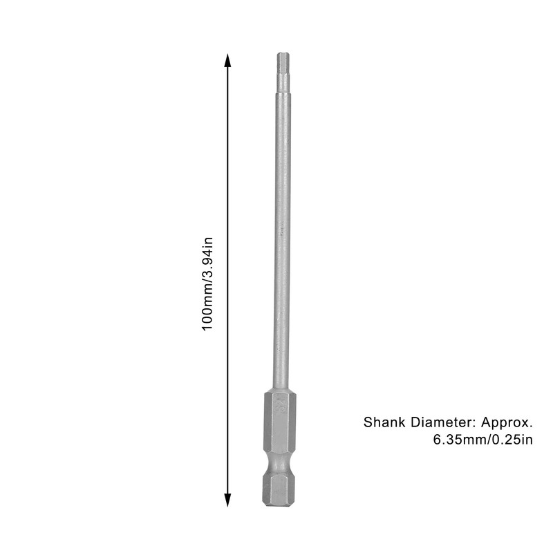 10Pcs 2.5mm Magnetic Screwdriver Bits Alloy Steel 1/4 Inch Hex