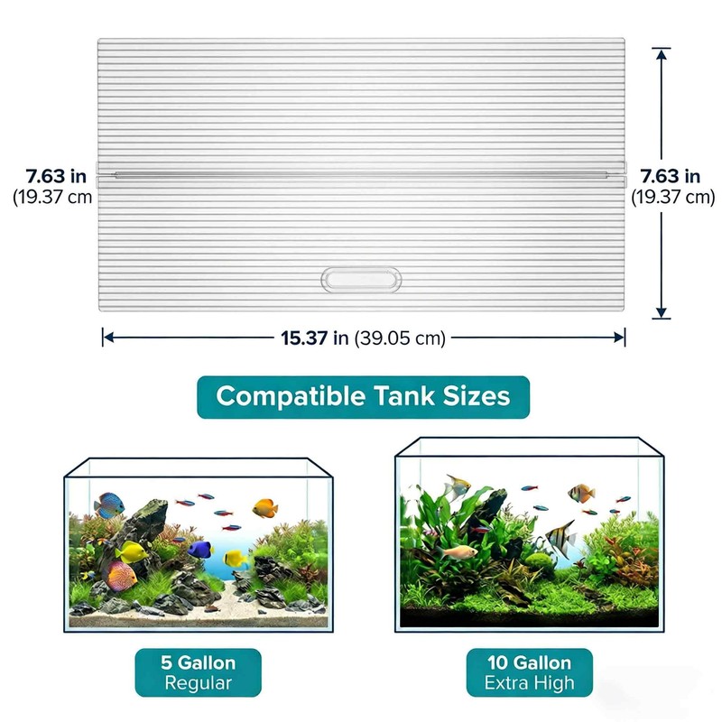 Yiqiying Aquarium Canop Polycarbonate 15.37 x 7.63 x 0.24 for