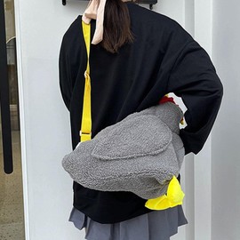 Chicken Purse Cute Chicken Bag Fluffy Hen Shoulder Plush Handbag Crossbody Purse,Funny Animal Cartoon Crossbody Bag for Women Girls