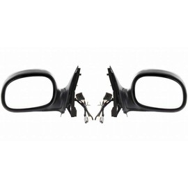 For Ford F-150 1998 1999 2000 2001 Door Mirror Driver and Passenger Side Pair | Lariat Model | Power | Non-Heated | Chrome | Replacement For F85Z 17683 FAB, F85Z 17682 FAA | FO1320138, FO1321138