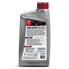 TRIAX Asian Car PSF Hydraulic & Electric Full Synthetic OEM Grade Power Steering Fluid | Compatible with Honda, Acura, Toyota, Lexus, Nissan, Infiniti, Mazda, Hyundai, Kia & More (1 Quart)