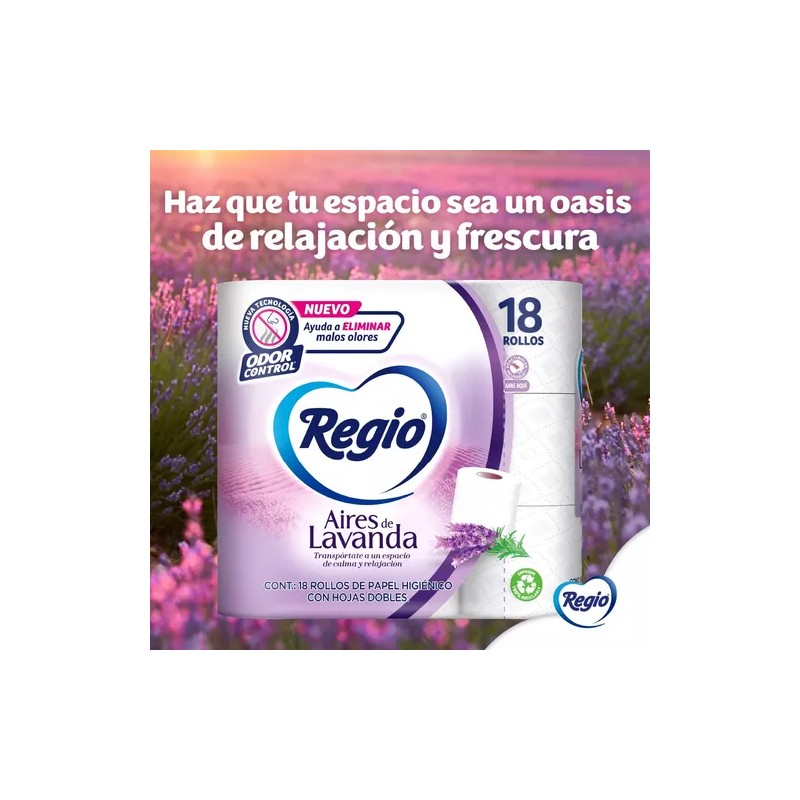 Regio papel higiénico aires de lavanda 18 rollos