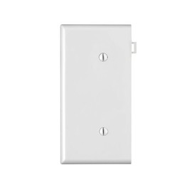 Leviton 1-Gang No Device Blank Wallplate, Sectional, Thermoplastic Nylon, Strap Mount, End Panel, PSE14-W, White