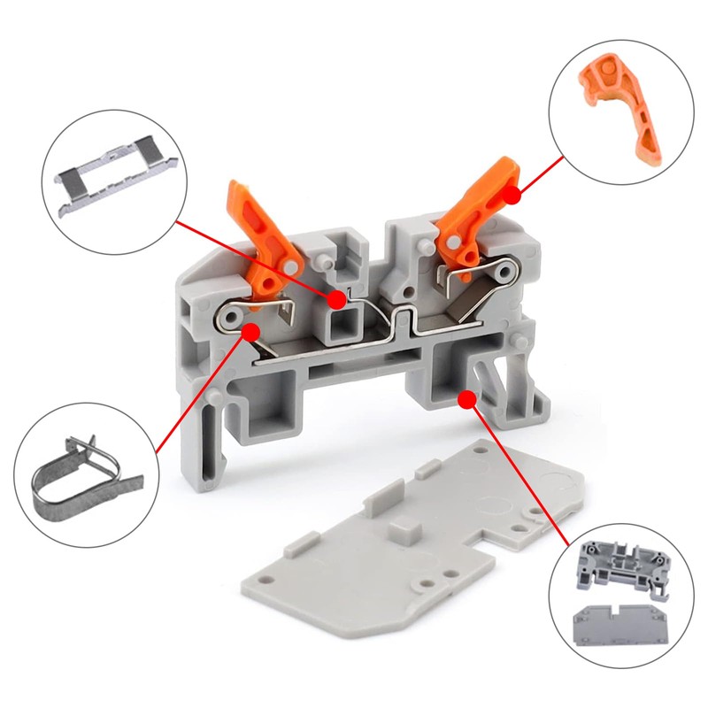 COZERI Pack of 10 Feed-Through Terminals, DIN Rail Terminals, Row