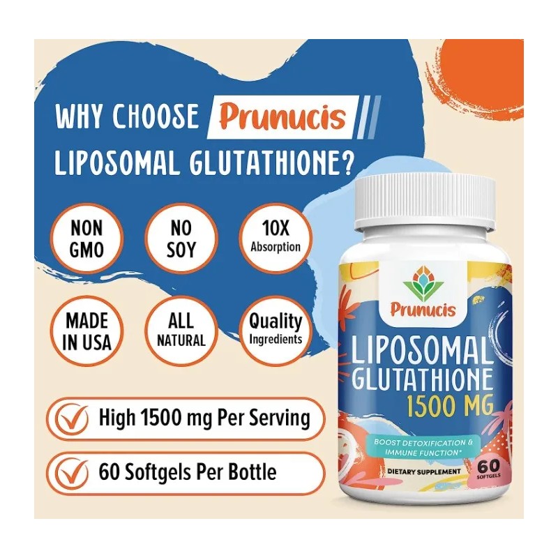 Glutatión Liposomal 2400mg Máxima Absorción (60) Americano