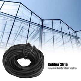 Black Seal Greenhouse Rubber Strips, Rubber Weatherproof Rubber Seal, Greenhouse Rubber Seal, Greenhouse Accessories for Glass Sealing (18 Metres)
